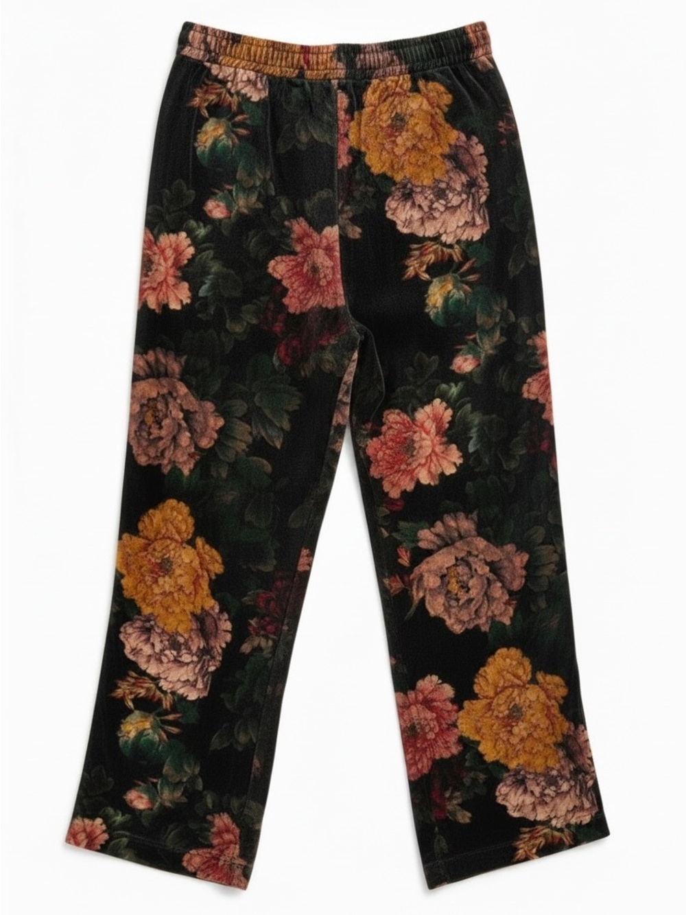 Johnny Was Sanne Velvet Pants Womens Small Black Floral Silk Blend - Picture 5 of 9